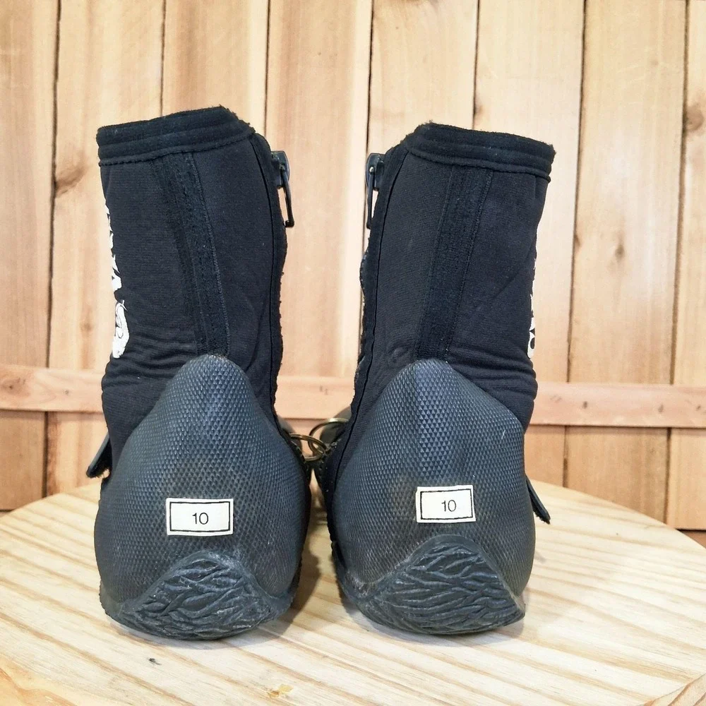 NRS Paddle Wetshoes Size 10 Black Neoprene Zip River Kayak Raft Shoes